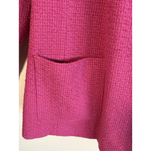 Sag Harbor Textured Jacket Pink Blazer Pockets Flower Size 24W - Picture 5 of 9
